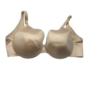 Cacique Cream Tan Lined Back Smoother Bra 34DD Seamless Comfort